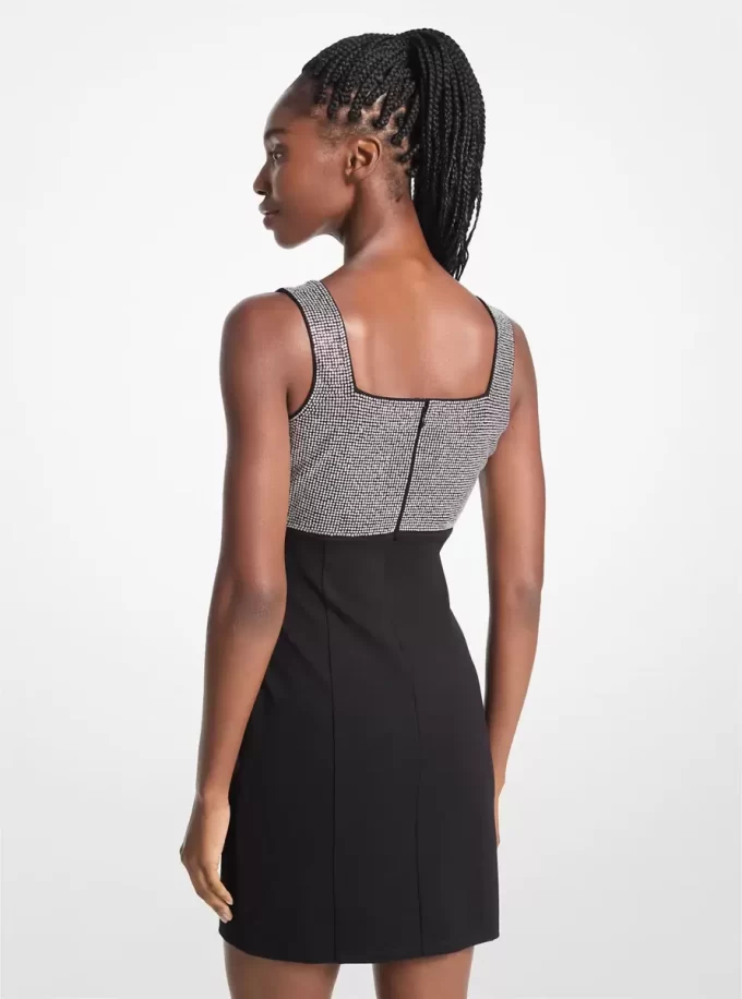 Verziertes Minikleid aus Stretch-Viskose