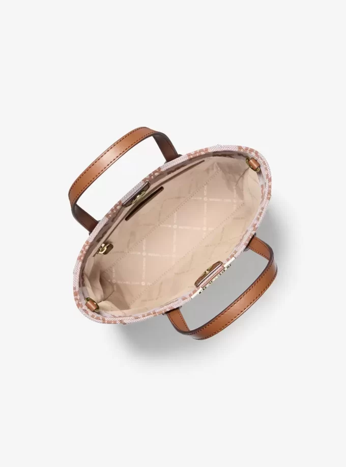 Vincent Small Logo Jacquard Convertible Tote Bag mit Kartenetui Vincent Small Logo Jacquard Convertible Tote Bag mit Kartenetui