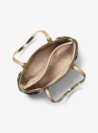 Voyager Große Tragetasche mit geprägtem Metallic-Logo