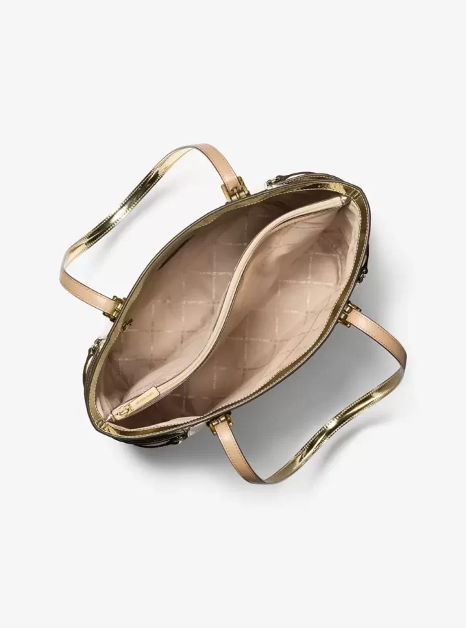 Voyager Große Tragetasche mit geprägtem Metallic-Logo