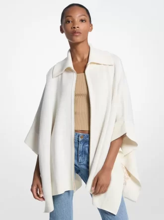 Wendbarer Poncho aus Baumwollmischgewebe mit Logo und Reißverschluss