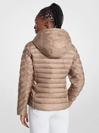 Wendejacke aus gestepptem Nylon mit Chevron-Logo-Print