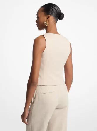 Weste aus Leinen- und Baumwollköper