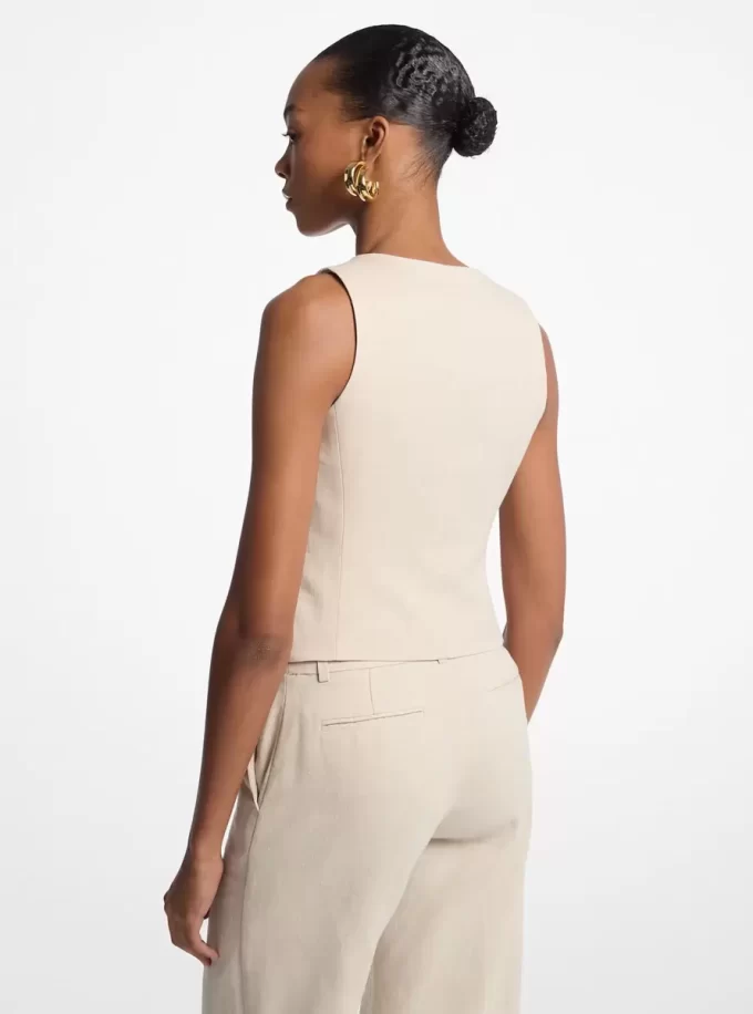 Weste aus Leinen- und Baumwollköper