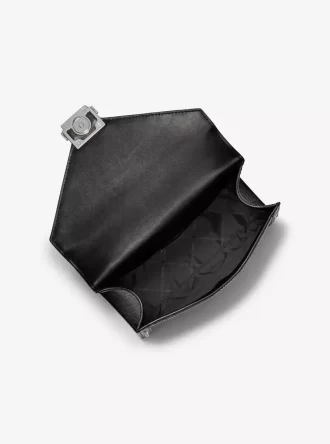 Whitney Medium Schultertasche aus Kalbsfell mit charakteristischem Logo und Leopardenmuster