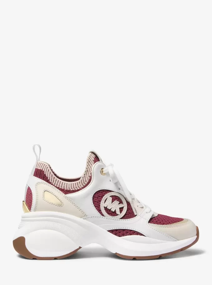 Zuma Color-Block Leder- und Strick-Sneaker Zuma Color-Block Leder- und Strick-Sneaker