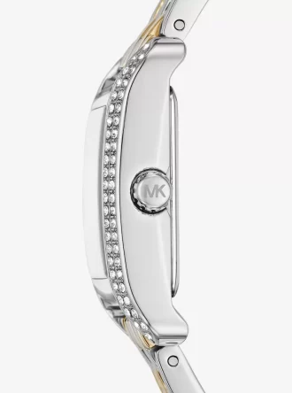 Zweifarbige Mini-Monroe-Pavé-Armbanduhr