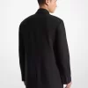 Zweireihiger Blazer aus Stretch-Wollflanell Zweireihiger Blazer aus Stretch-Wollflanell